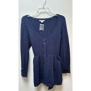 Boston Proper women’s navy sweater with a satin bow ties in back size S #23-0628